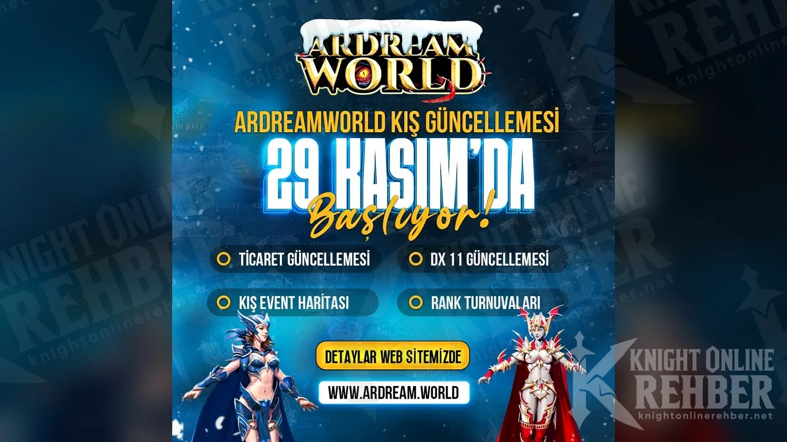 29 Kasım kış güncellemesi afişi: ticaret güncellemesi, DX11, kış event haritası ve rank turnuvası