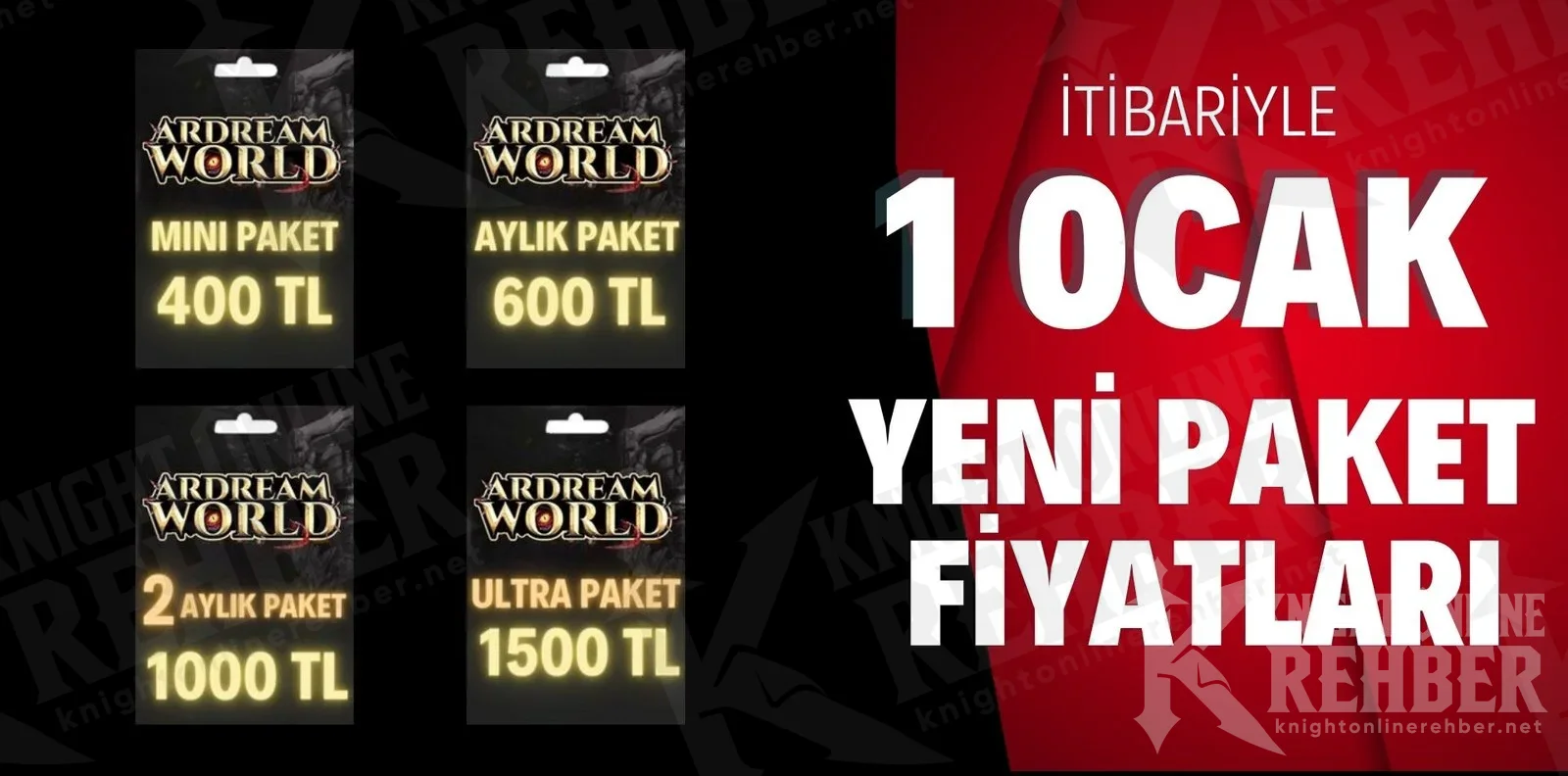 Mini, aylık, 2 aylık ve Ultra paket kartları ile 1 Ocak yeni paket fiyatları yazısı