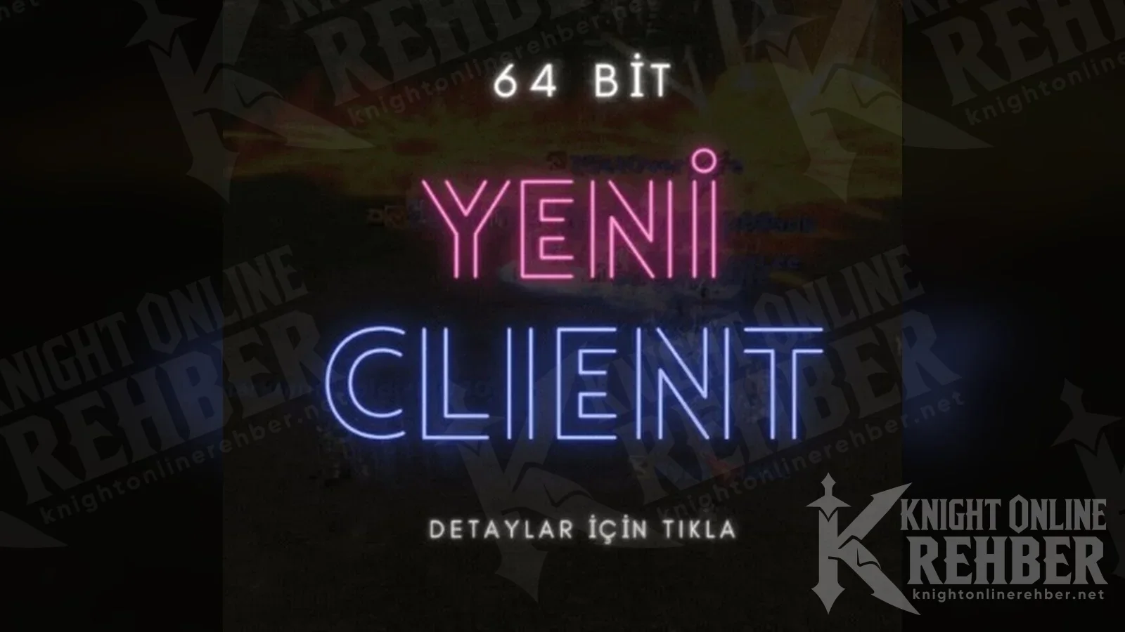 Neon yazıyla 64 bit yeni client afişi